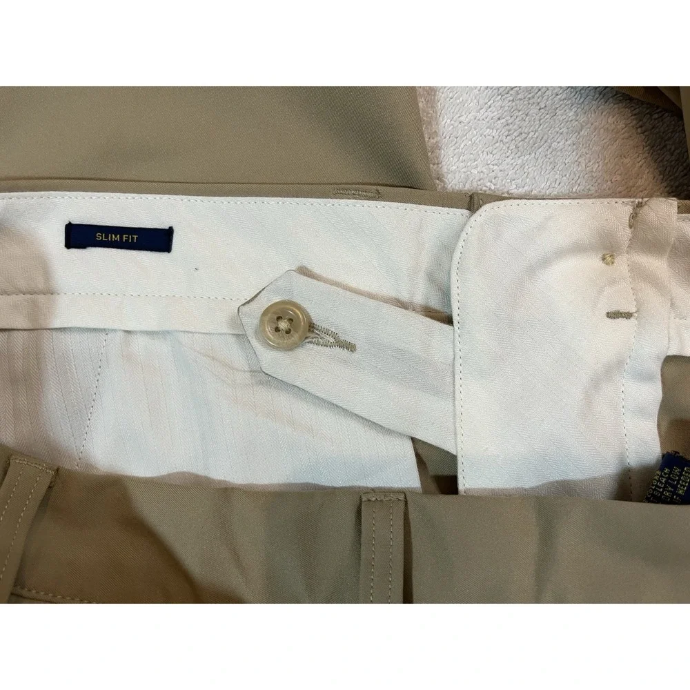 Polo Ralph Lauren Performance Slim Fit Polyester Chino Men's 35x32 Khaki Flat‎